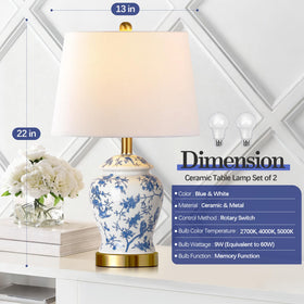 QiMH lamp features white linen shade for soft, even bedroom lighting