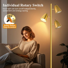 QiMH 64-inch height floor lamp with slim base and broad reach