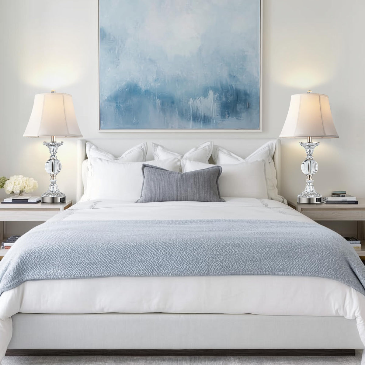 QiMH living room lamp creates inviting ambience with a soft glow.