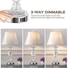 QiMH nightstand lamp with white shade complements bedroom decor for cozy reading.