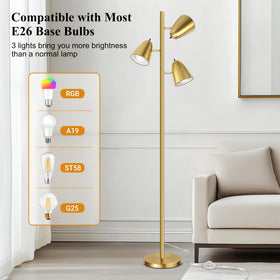 QiMH slim floor lamp fits into corner for enhanced illumination