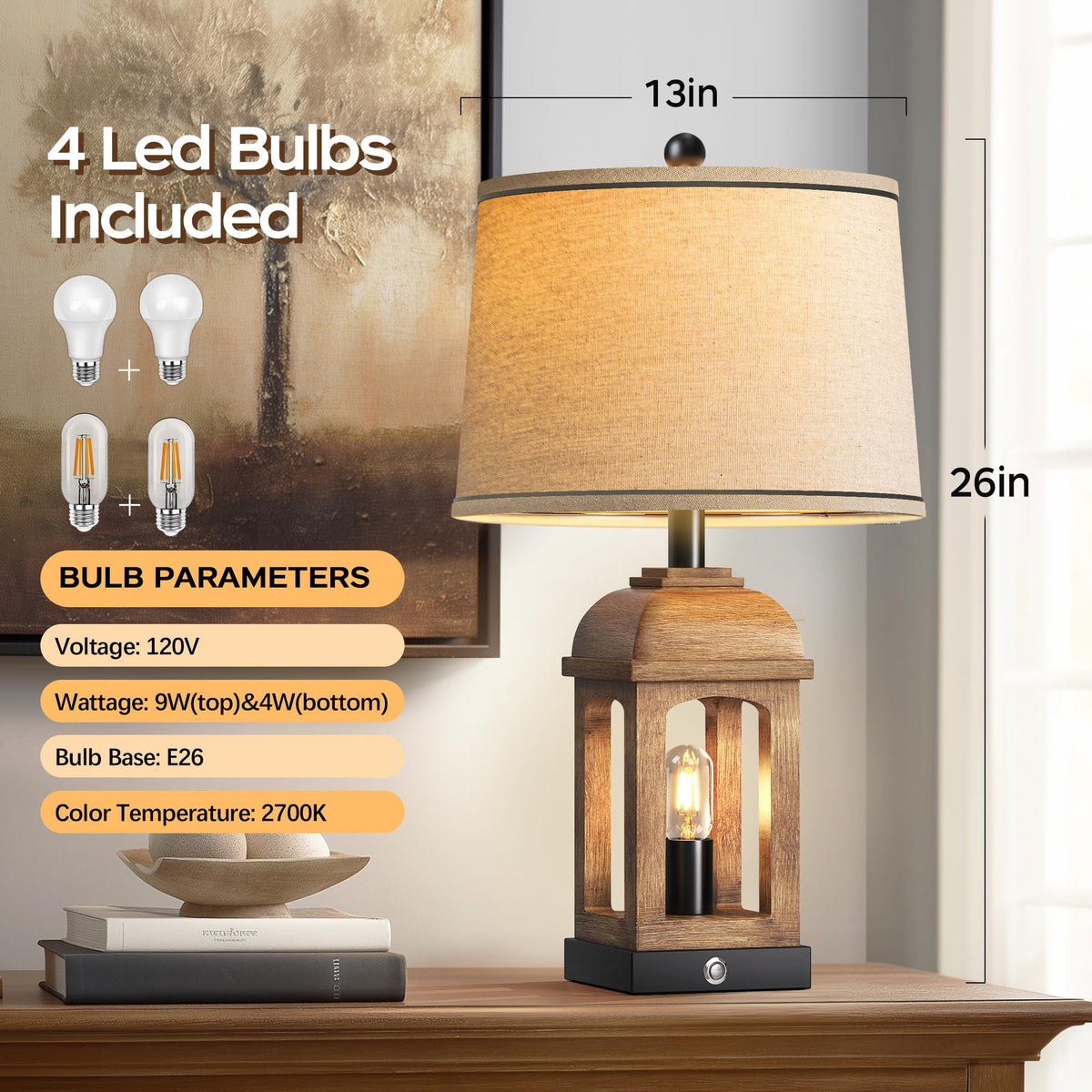 QiMH includes energy-saving LED bulbs for immediate use.