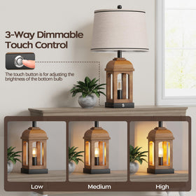QiMH linen drum shade softens light for cozy bedrooms.