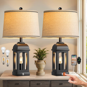 QiMH table lamp with living room design adds warm ambiance to any space
