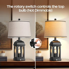 QiMH table lamp night-light mode provides soft glow without disturbing others