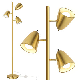 QiMH Tree Floor Lamp with 3 adjustable arms for flexible reading light