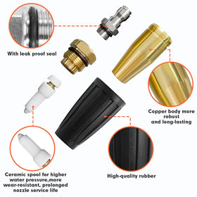 Qimshemi color-coded tips allow quick nozzle selection.