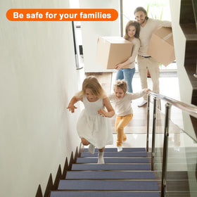 Qingluan grip tape installation on wooden stairs with dry surface.