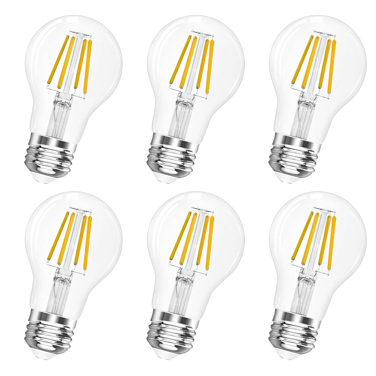 Qingmiao A19 dimmable bulb with transparent glass for warm, flicker-free ambience.