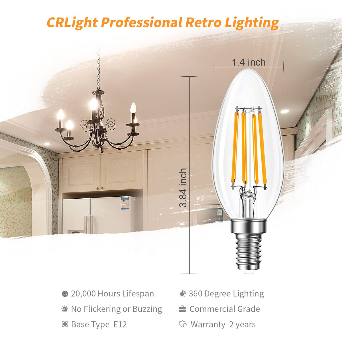 Qingmiao B11 E12 dimmable LED bulb compatible with many dimmers