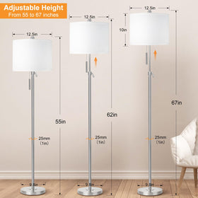 Qingmiao height-adjustable floor lamp adapts to furniture and space configurations.