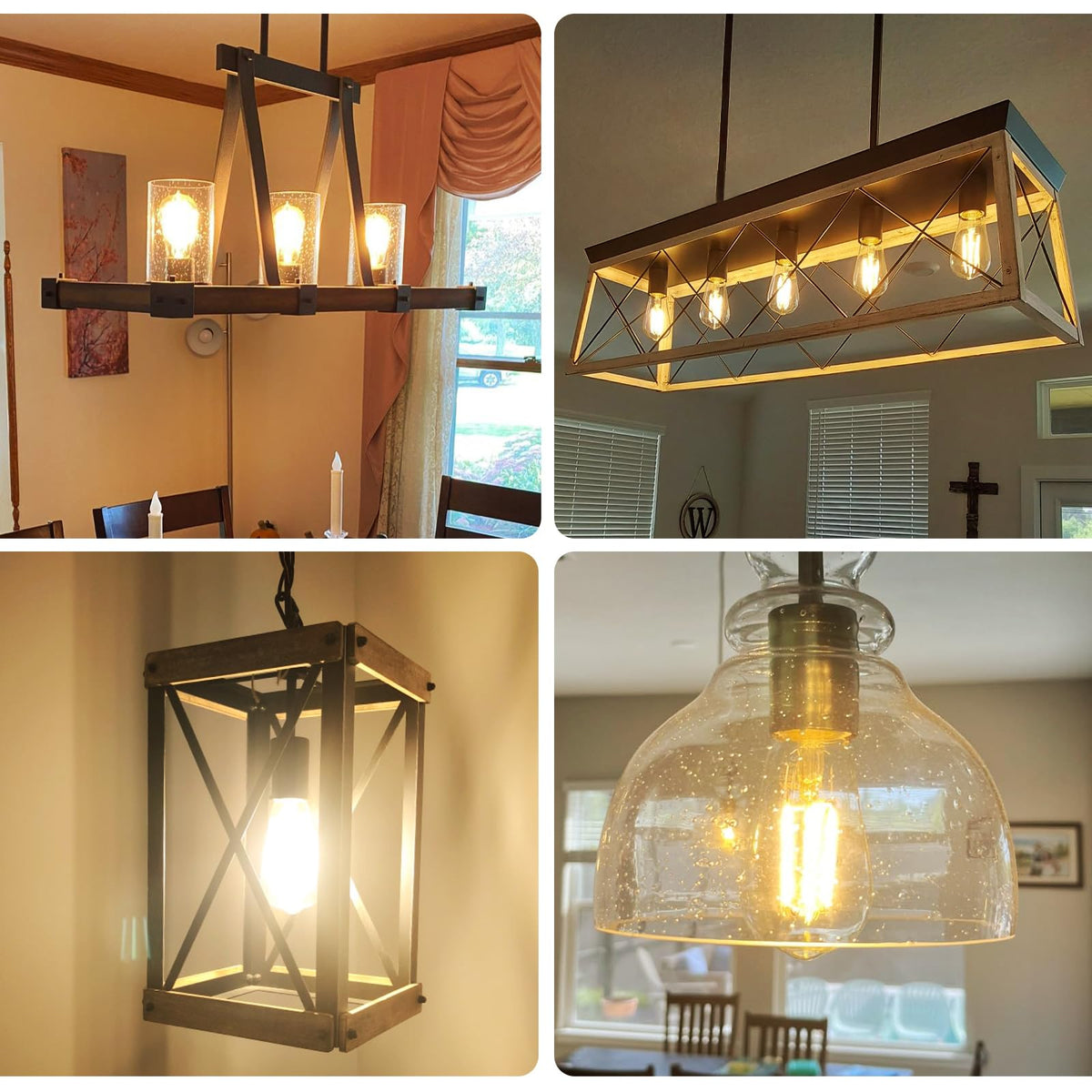 Qingmiao E26-base bulbs suitable for chandeliers, pendants, and sconces.