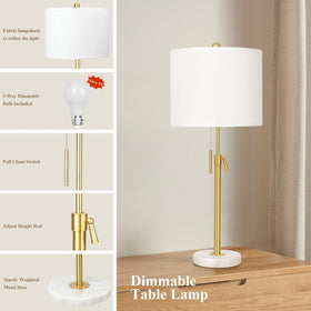 Qingmiao Gold table lamp marble base detail shows premium material