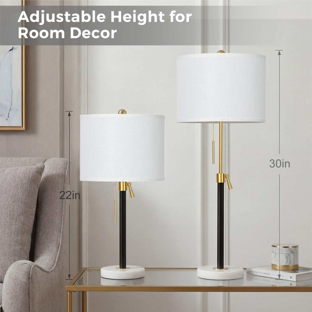 Qingmiao gold table lamps offer 3way dimming for ambiance.