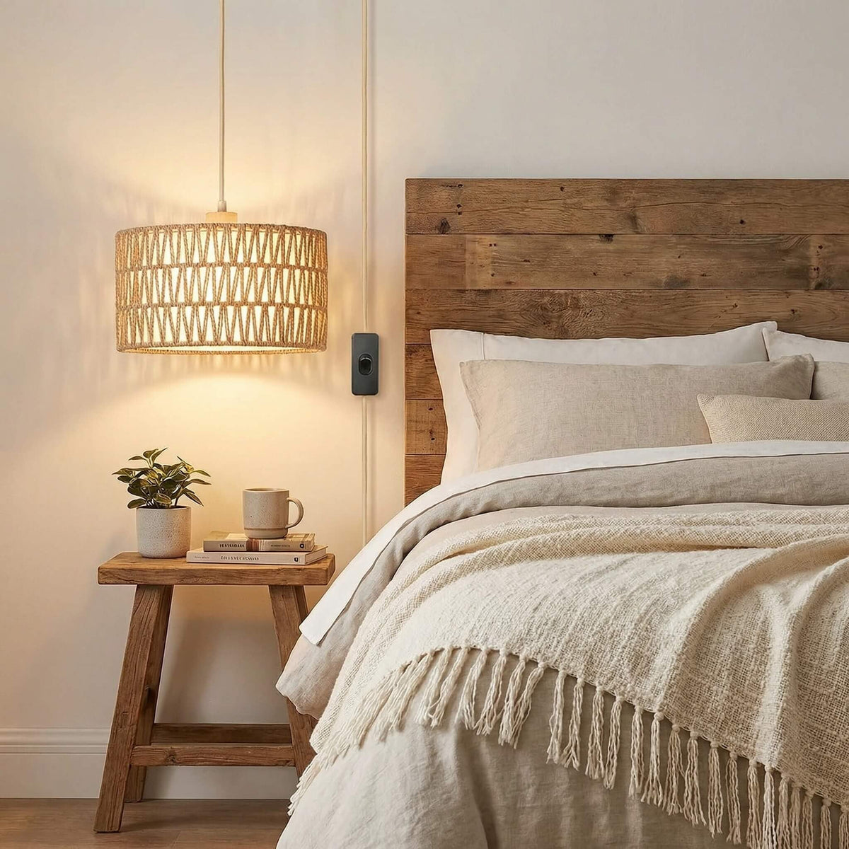 Qingmiao hanging light above kitchen island adds cozy, functional illumination.