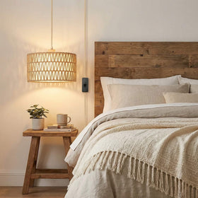 Qingmiao hanging light above kitchen island adds cozy, functional illumination.