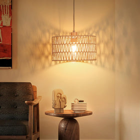 Qingmiao plug-in lamp with 14-foot cord offers flexible height for apartments.