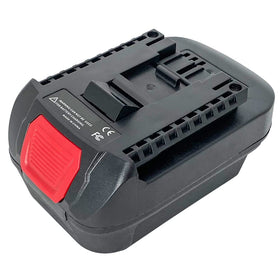 QINIZX battery adapter for Bosch 18V, visual1, enables cross-brand use with Dewalt and Milwaukee cells.