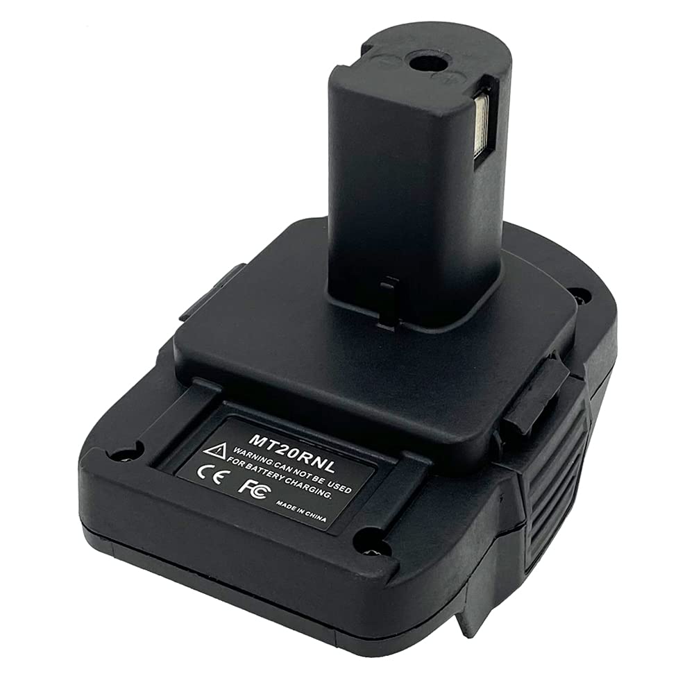 QINIZX battery adapter front view enables Makita 18V to power Ryobi One+ tools