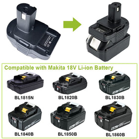 QINIZX compatibility diagram showing Makita to Ryobi model reach