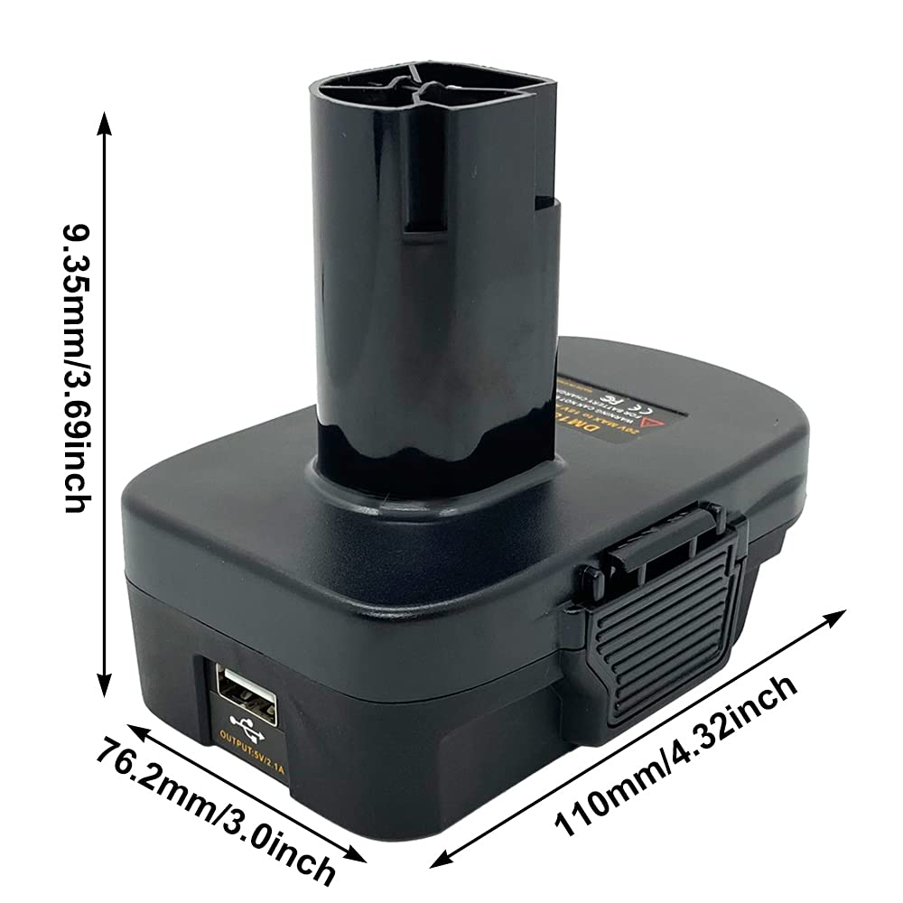 QINIZX adapter connected with Dewalt 20V Max and Milwaukee compatibility.
