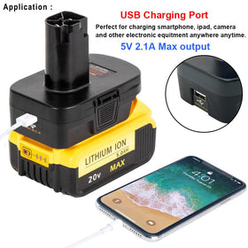 QINIZX USB Battery Adapter in use inside a Craftsman 19.2V tool.