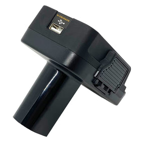QINIZX adapter with a Dewalt 20V Max battery installed.