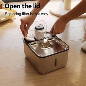 Qinliy Q108 5-layer filtration detail with carbon, resin, and sponge.