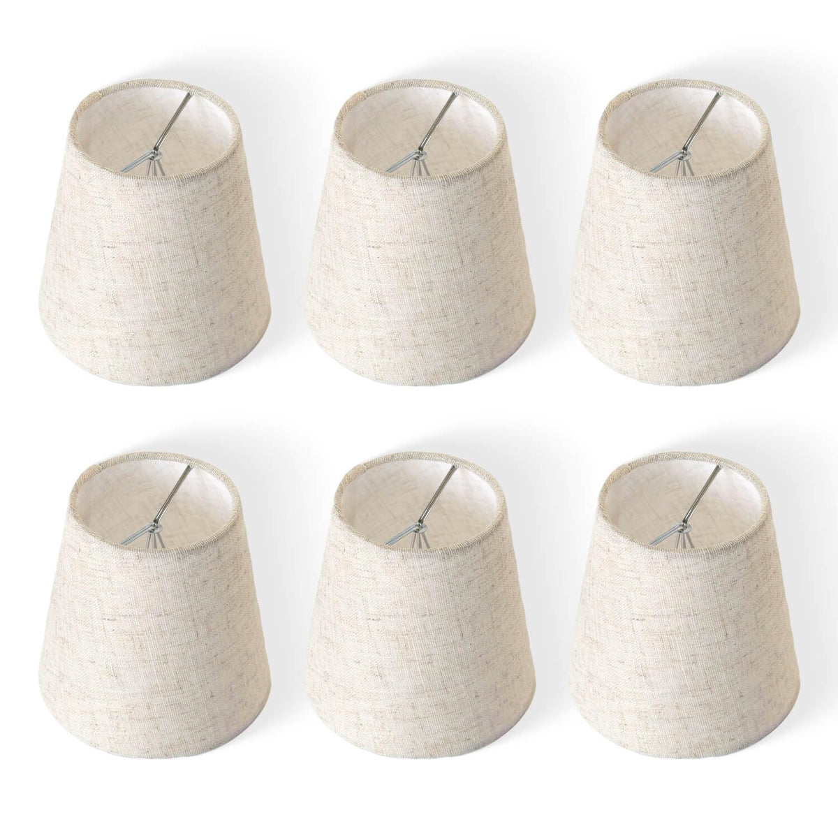 Qintan natural linen lampshade clip-on for warm, soft light.
