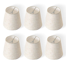 Qintan natural linen lampshade clip-on for warm, soft light.