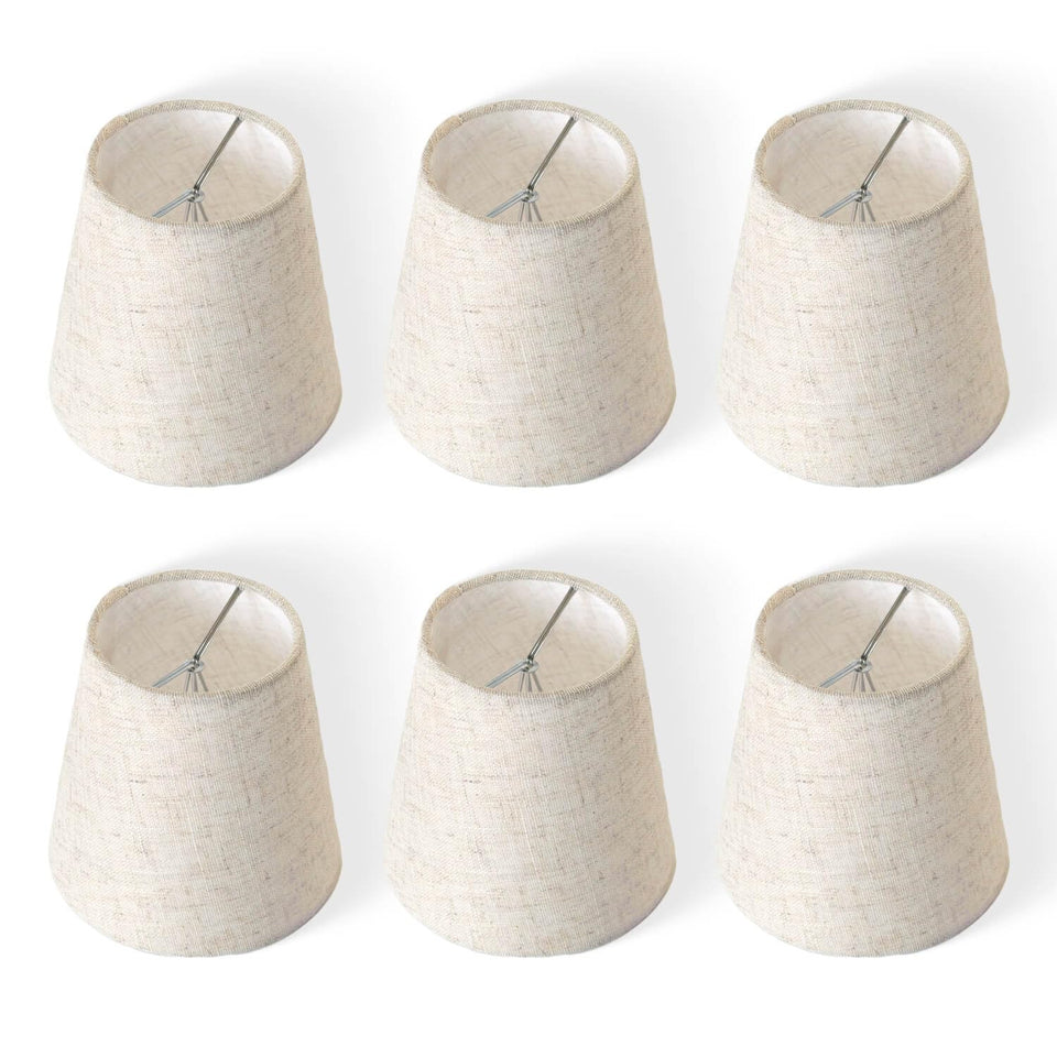 Qintan natural linen lampshade clip-on for warm, soft light.