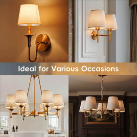 Qintan clip-on lampshade in beige linen for quick refresh.