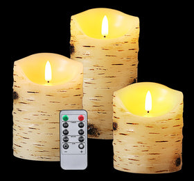 Qinxiang flameless birch candles, front view, safe ambient glow for gatherings