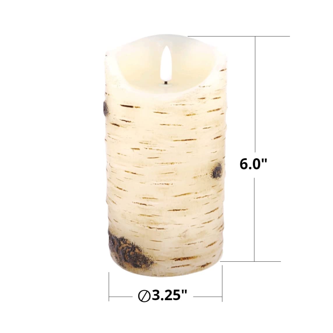 Close-up of the dancing LED flame on a Qinxiang candle.