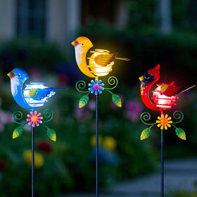 Qipade Birds cardinal figurine solar light brightens garden pathways