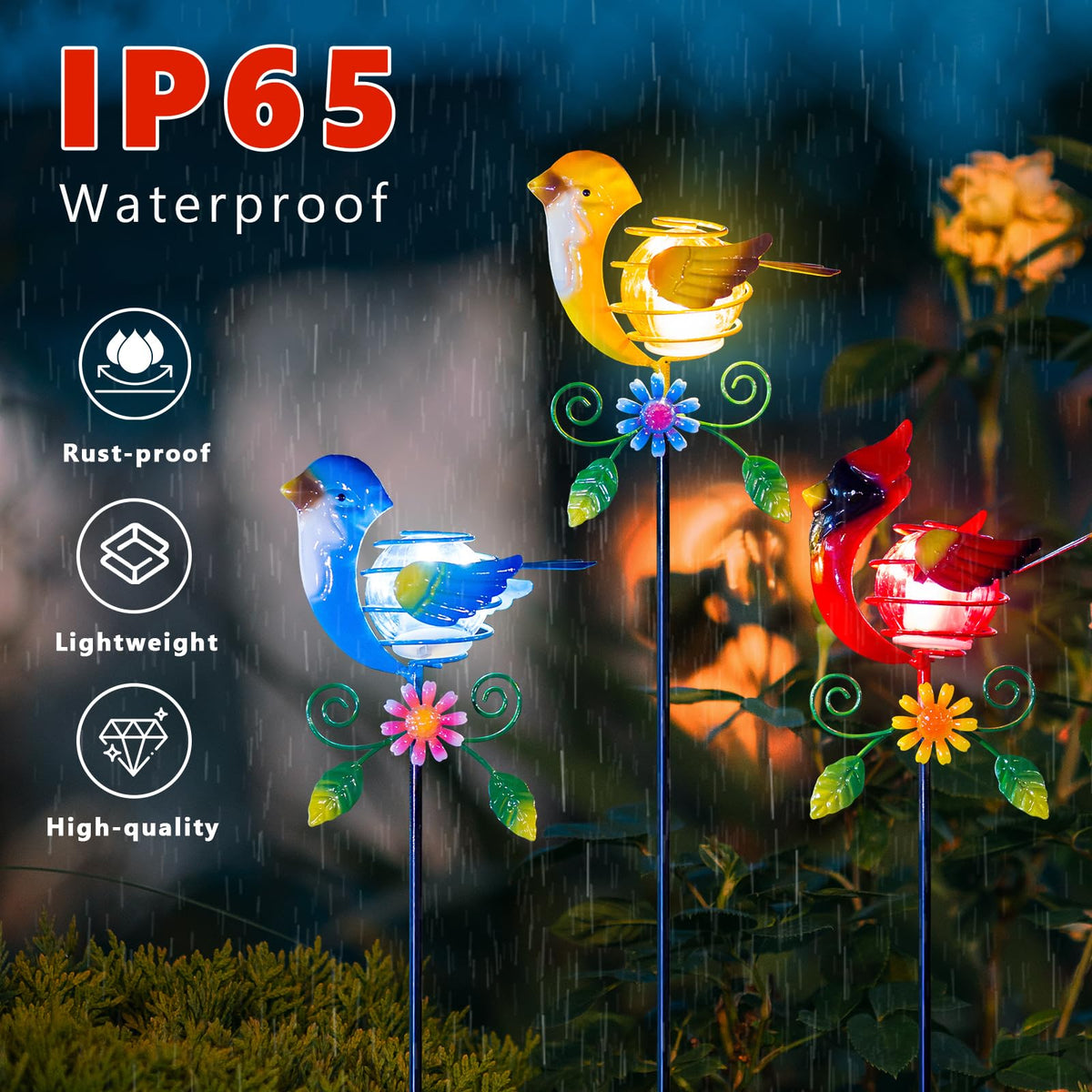Qipade Birds weatherproof metal stake designed for outdoors