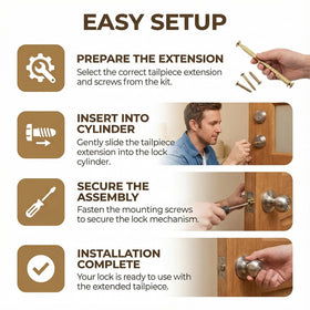 QIPAKLT front door use illustrating seamless deadbolt extension.