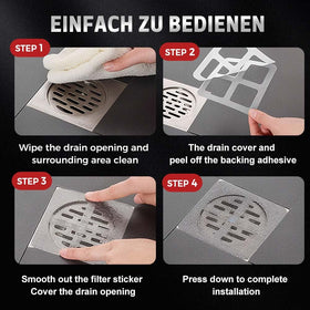 QITELL shower drain catcher shown in a bathroom setup for a tidy floor.