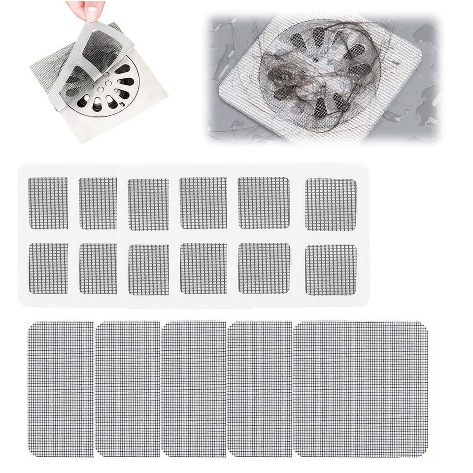 QITELL shower drain hair catcher with square screen design traps hair to prevent clogs.