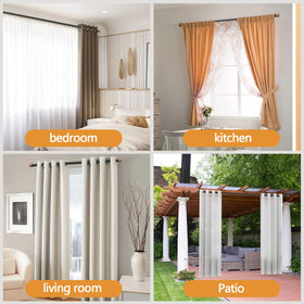 QITERI patio curtain rod suited for outdoor shade and privacy.