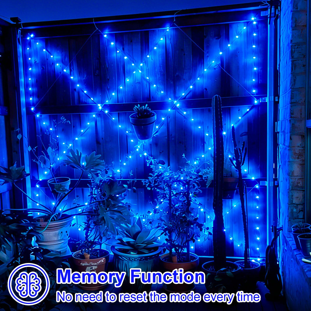 QITONG IP44 waterproof blue fairy lights designed for outdoor weather.