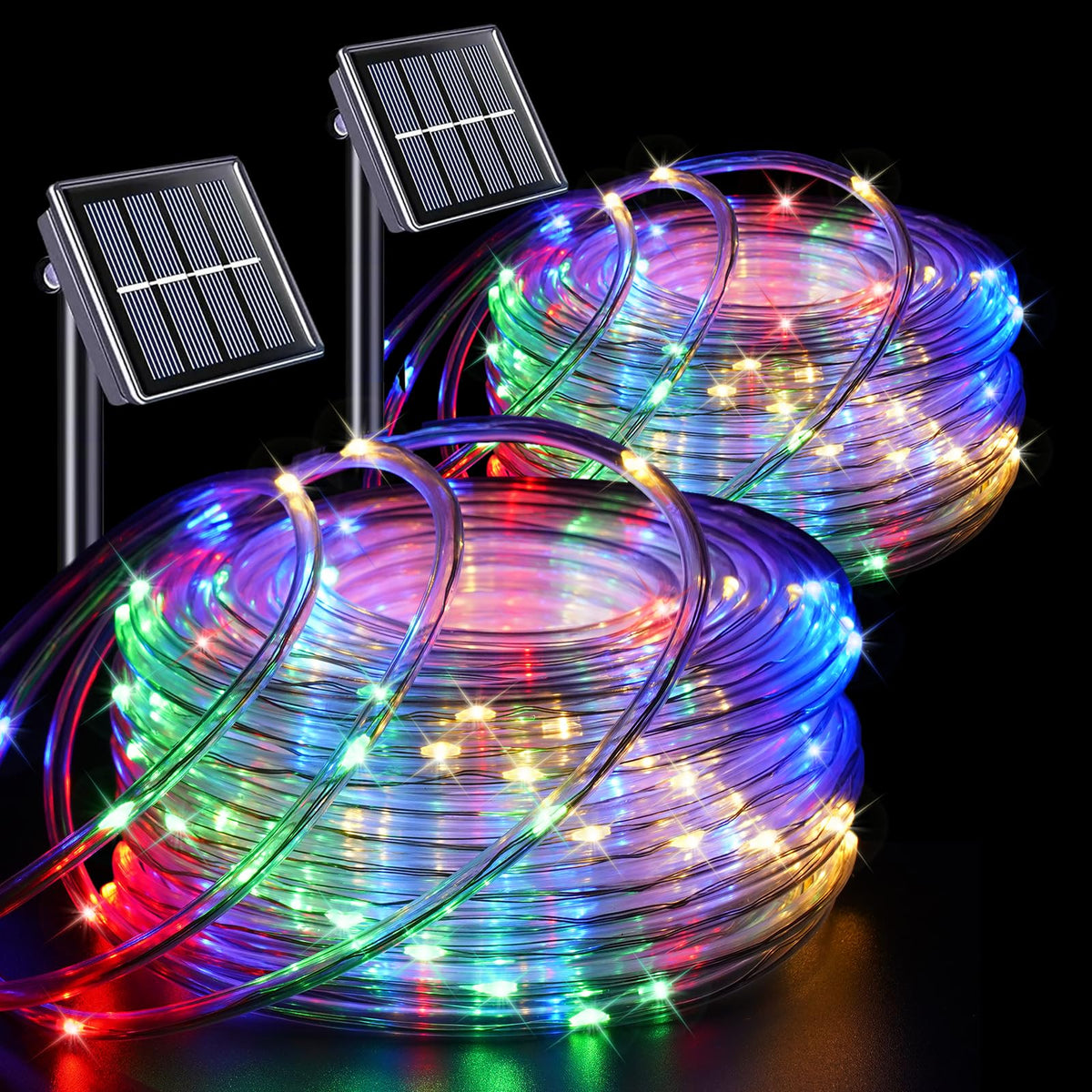 QITONG multicolor rope lights package contents for easy outdoor setup.