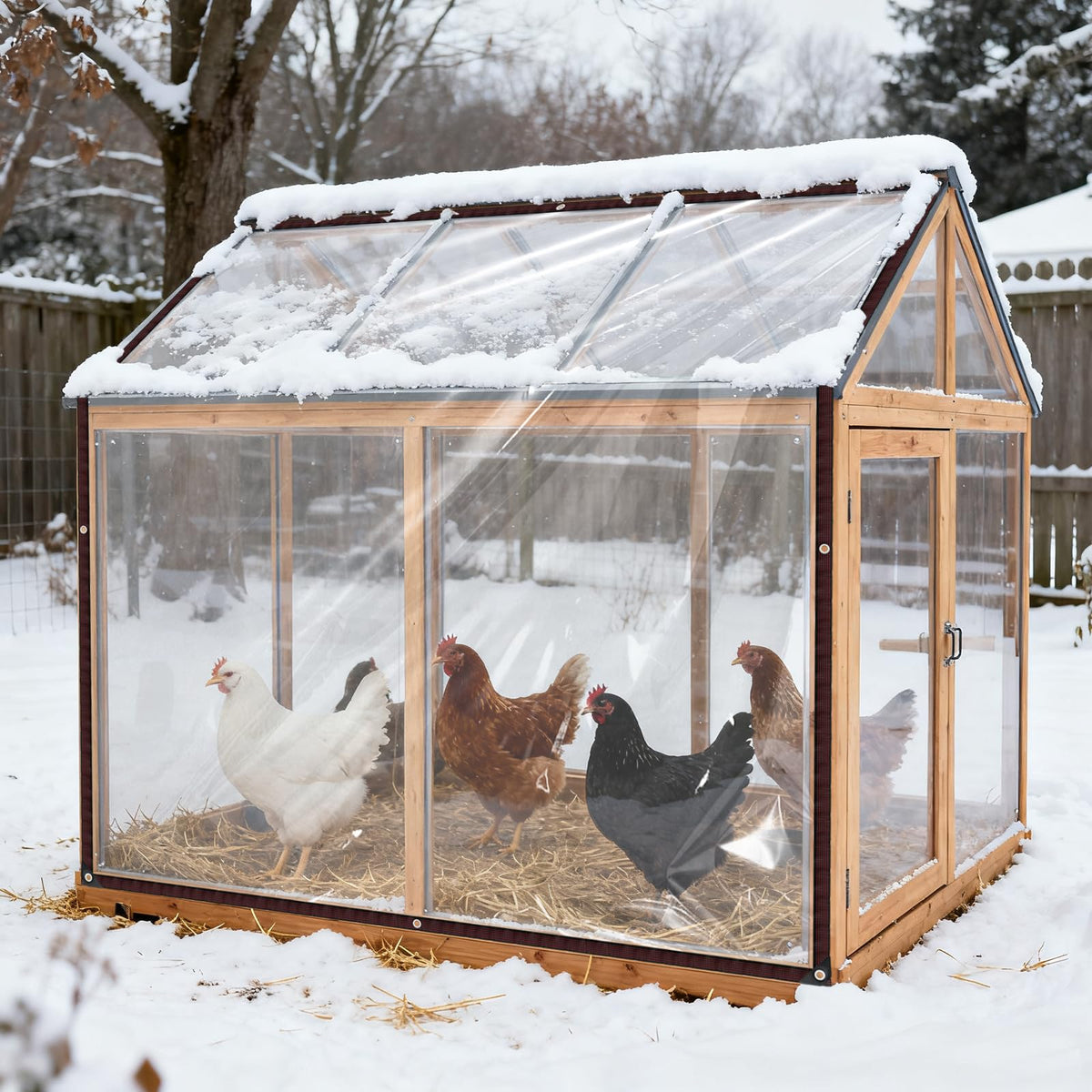 QIVNLUMU Patio enclosure protecting furniture from rain
