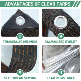QIVNLUMU Tarp with rust-proof grommets securing a cover