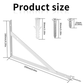 QIWUHAI eight-pack concealed brackets revealed for floating shelf installation.