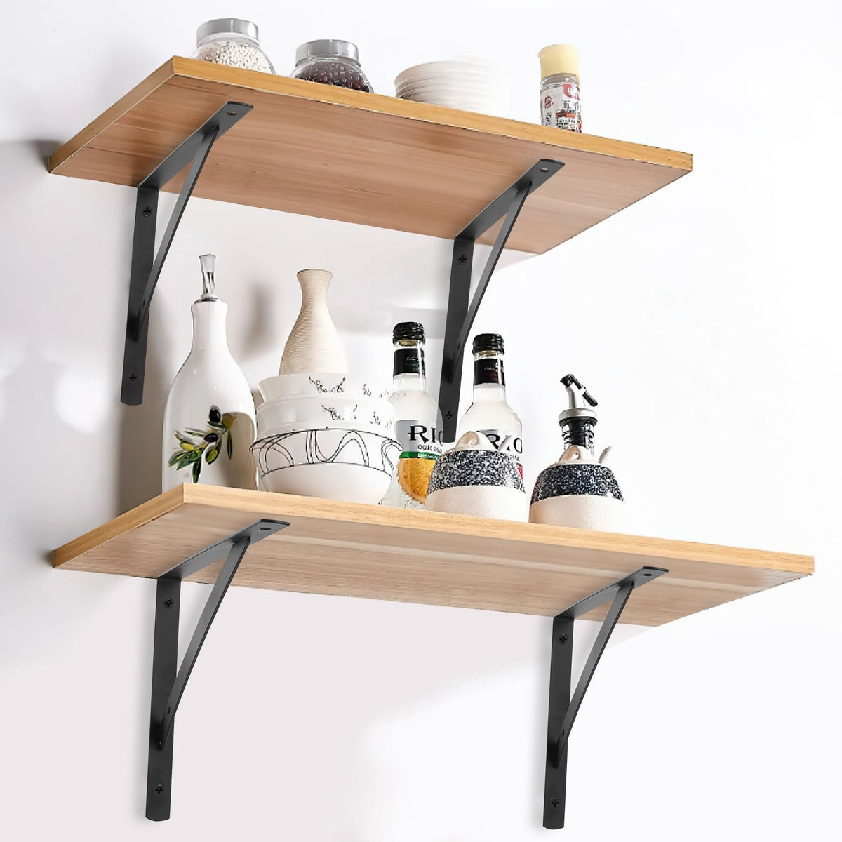 qiwuhai floating shelf brackets show concealed support creating a clean minimal look