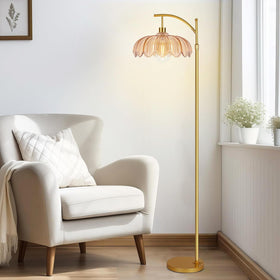 QIYIZM living room setup featuring a brass floor lamp