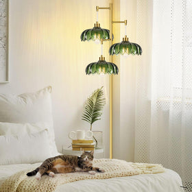 QIYIZM green shade floor lamp detail adds vibrant focal point