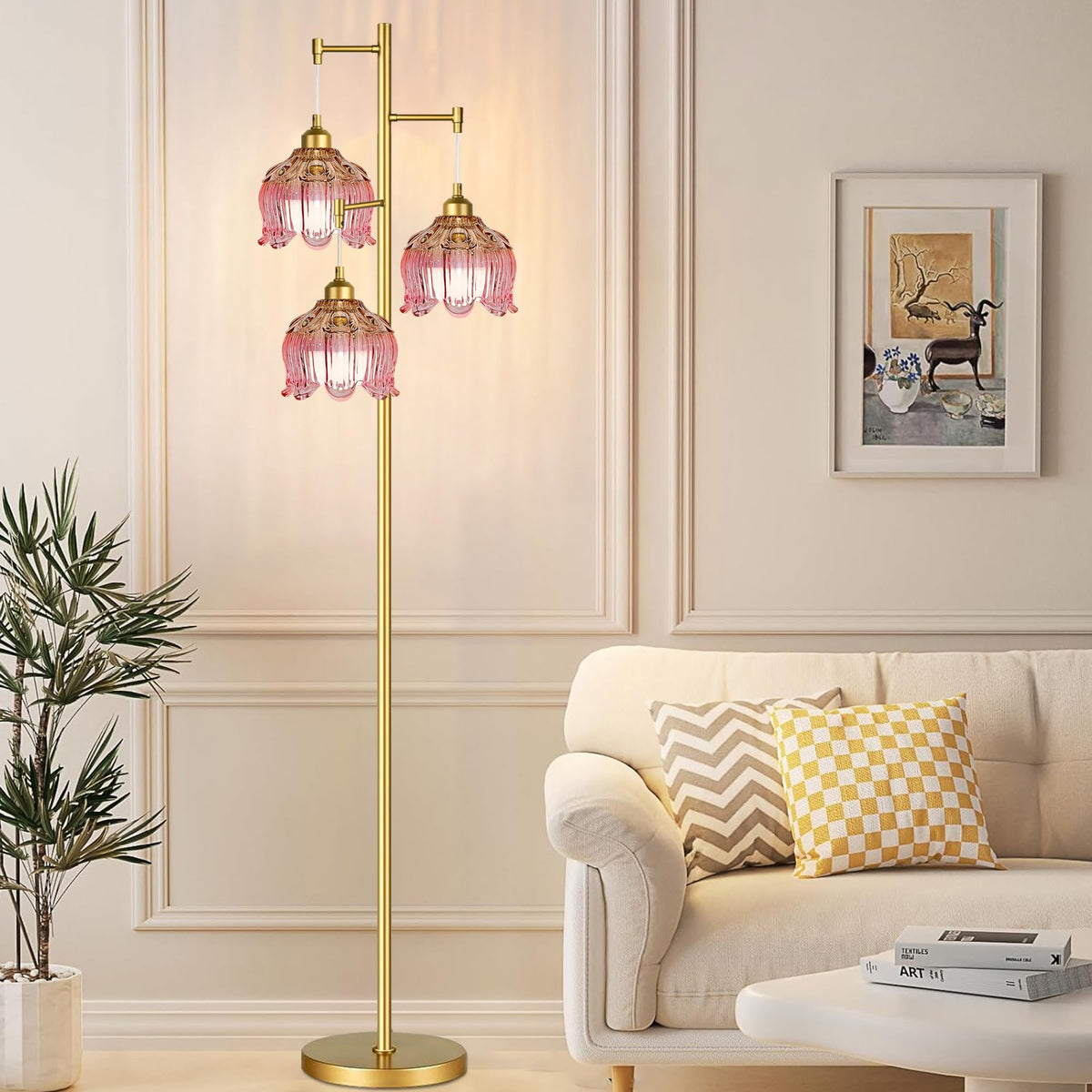 QIYIZM living room ambiance with this lamp creates warm inviting spaces.