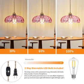 QIYIZM flower-design pendant with cord offers adjustable brightness for cozy evenings